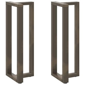 Berkfield Home Bar Table Legs T-Shaped&not;2 pcs Natural Steel 40x35x(110-111) cm Steel in Black