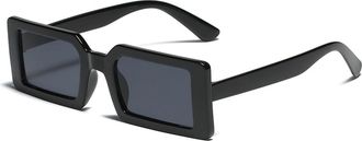 Generic Womens Square Small Frame Sunglasses Outdoor Mens Driving Sports Sun Glasses(Black)