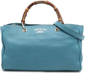 Gucci Pre-owned Handbags, female, Blue, Size: ONE SIZE Pre-owned Leather Handbag