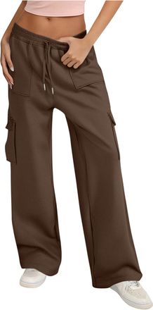 Generic Womens Trouser - Elastic Waisted, Lightweight Breathable, Winter Warm, Pockets, Drawstring, Cargo Pants, Ladies Trousers, Outdoor, Running, Gym, Worko