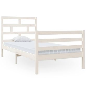 Berkfield Home Bed Frame White Solid Wood Pine 90x200 cm