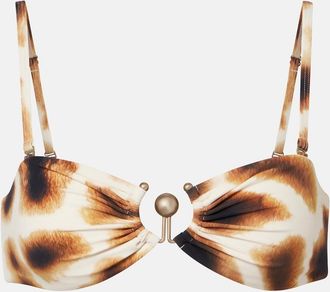 CHRISTOPHER ESBER Top de bikini estampado fruncido