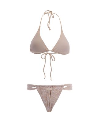 MC2 Saint Barth Womens Bikini Guelle Shiny Lace Beige Polyamide One-Pieces