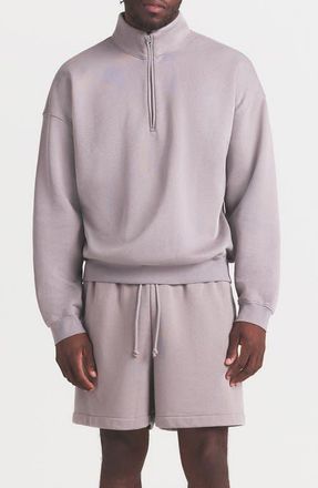 SKIMS Realxed Half Zip Pullover in Shadow at Nordstrom, Size Xx-Large