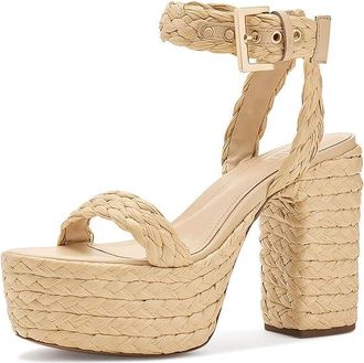 Schutz Ayana Womens Sandals Palha/Natural Nibs : 10.5 M, Faux Leather