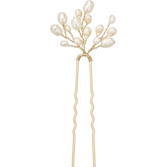 Untamed Petals Parker Pearl Hair Pin in Gold at Nordstrom