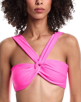 Milly Milly Olivia Solid Draped Bandeau Bikini Top