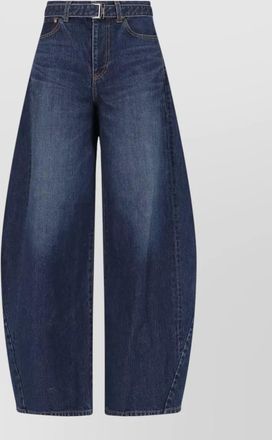 sacai denim wide-leg trousers