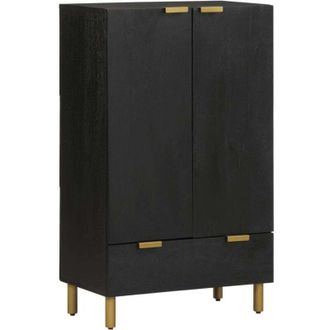 vidaXL Aparador Alto Madera De Ingenier&iacute;a Negro 60x33x100 Cm Vidaxl