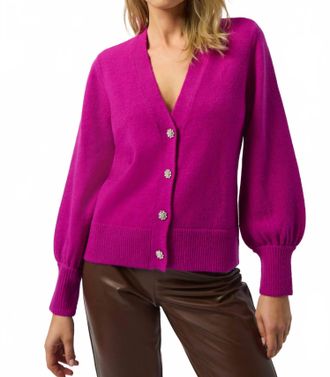 Joseph Ribkoff Cardy Sweater In Fuschia