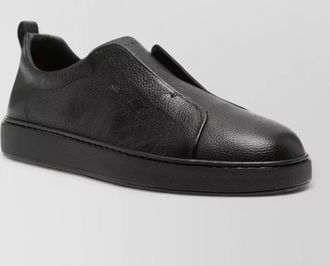 Santoni leather slip-on sneakers
