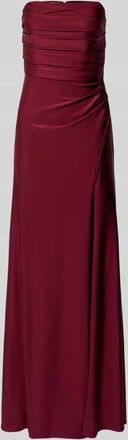 Mascara Abendkleid mit Raffungen in Dunkelrot, Größe 44