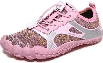 Generic Water Shoes Outdoor Water Shoes Barefoot Aqua Sock Swimming Breathable Hiking Wading Beach Outdoor Upstream Sneakers(TC-206-Pink,31)