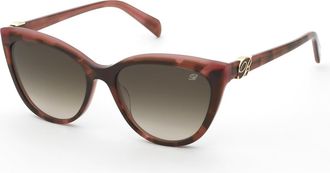 Blumarine Womens Sunglasses SBM900 07LA Havana + Pink Glossy Opal 56/17/140