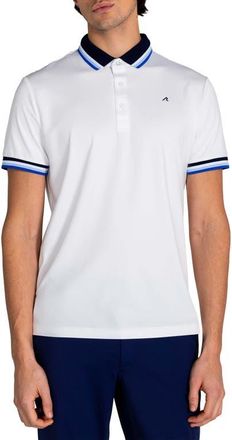 Redvanly McClure Tipped Performance Golf Polo in Bright White at Nordstrom, Size Xx-Large