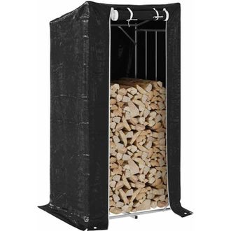 vidaXL Vidaxl - Le&ntilde;ero Con Protector De Lluvia 100x80x200 Cm Acero Galvanizado