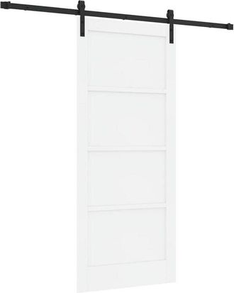 vidaXL Puerta Corredera Manual Blanco Y Negro 86 X 198.5 Cm Vidaxl