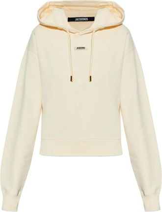 Jacquemus Gros Grain Hoodie - Dames - Hoodies - Beige - L - Katoen - Hoodies & sweatvesten