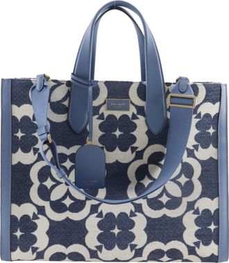 Kate Spade New York Light Blue Cotton Leather Tote Bag (Pre-Owned)