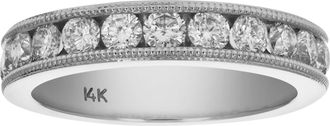 Vir Jewels 1 cttw SI2-I1 14K White Gold Machine Set With Milgrain Diamond Wedding Band