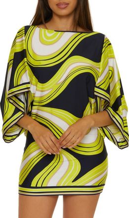 Trina Turk Serena Stretch Cover-Up Tunic in Green Multi at Nordstrom, Size Small