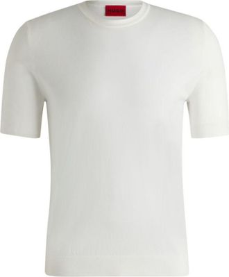 HUGO BOSS Regular-fit knitted sweater with short sleeves