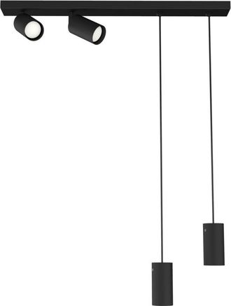 Lumicom Hybrid plaf/sosp, 4X GU10, max 33W, metallo, nero, D.6cm - Lumicom