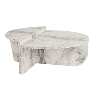 Calicosy Lote de 2 mesas bajas - L90 cm - Efecto M&aacute;rmol