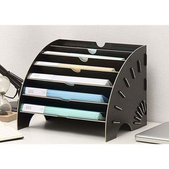 OEM [nunca Usado] Organizador De Archivos De Madera, Clasificador De Papel, Almacenamiento De Oficina Para Papel A4, Revistas Y Documentos (36,5 X 28 X 28