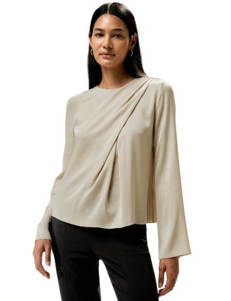 LilySilk One Shoulder Asymmetrical Flounce Silk Blouse for Women