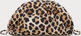 Loeffler Randall Womens Bailey Leopard Jersey Dome Clutch Bag In Beige