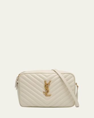 Saint Laurent Lou Medium YSL Camera Bag with Pocket in Quilted Leather