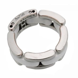 Chanel White White Gold (18K) Ceramic Band Ring (Pre-Owned)