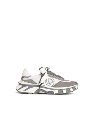 Dolce & Gabbana Airmaster White And Grey Fabric And Lear Sneakers