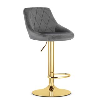 OEM Taburete Kast - Terciopelo Gris / Base Dorada