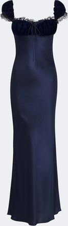 Rodarte Lace-trimmed silk satin maxi dress