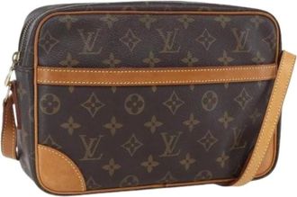 Louis Vuitton Pre-owned Cross Body Bags, female, Brown, Size: ONE SIZE Pre-owned Vintage Canvas Cross Body Bag