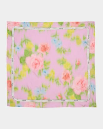 Marc Jacobs Blurred Floral Silk Scarf