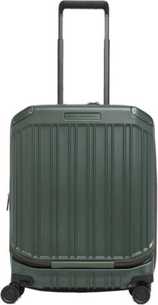 Piquadro Handbagage koffer voor laptop met dubbele opening - unisex - Handbagage koffer - Groen - ONE Size - Katoen - Koffers