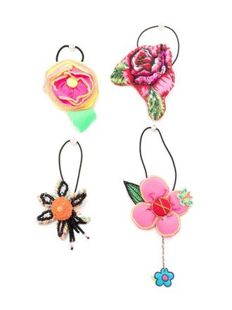Amir Slama floral-appliqu&eacute; hair scrunchie - Multicolour