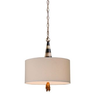 Loops 2 Bulb Ceiling Pendant Light Fitting Black Cream & Gold Leaf LED E27 60W