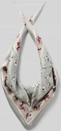 HUGO BOSS Tuch aus Viskose-Seiden-Mix Modell BANDANA CM 60X60 in Mint, Gr&ouml;&szlig;e 1