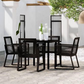 Berkfield Home 5 Piece Garden Dining Set Black