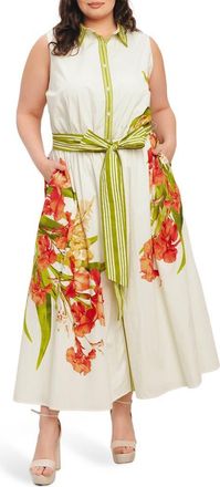 Flying Tomato Tie Waist Shirtdress in Off White at Nordstrom Rack, Size 2X