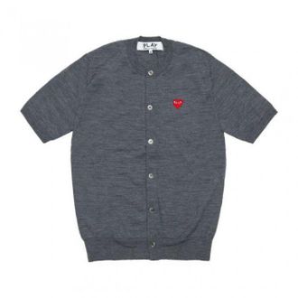 Comme Des Gar&ccedil;ons Red Heart Patch Shoulder-sleeve Cardigan Ax