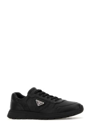 Prada Mens Black Leather Prax 2.0 Sneakers Nero