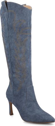Journee Collection Womens Laramie Knee High Western Boots