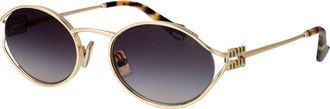 Miu Miu Womens Sunglasses 0mu 52ys Pale Gold Metal
