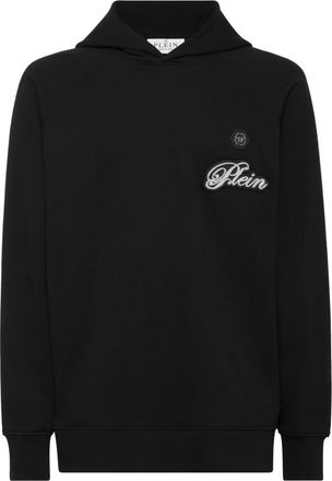 Philipp Plein Hoodie Basic Signature - Heren - Hoodies - Zwart - L - Katoen - Hoodies & sweatvesten
