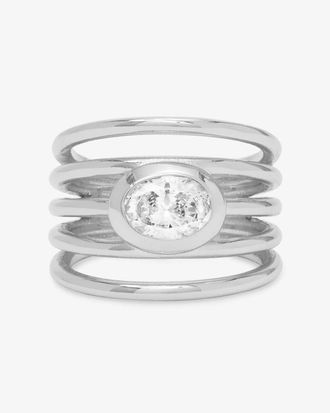 Melinda Maria Womens Shes A Boss Stacked Ring In Silver